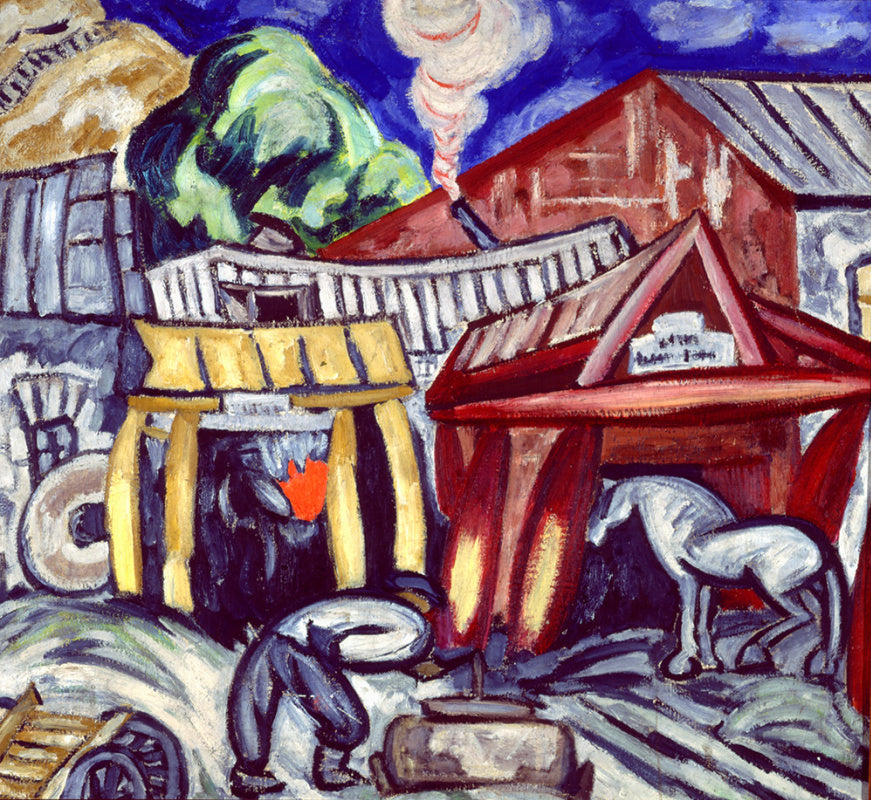 Smithy, vintage artwork by Olga Rozanova, 12x8" (A4) Poster