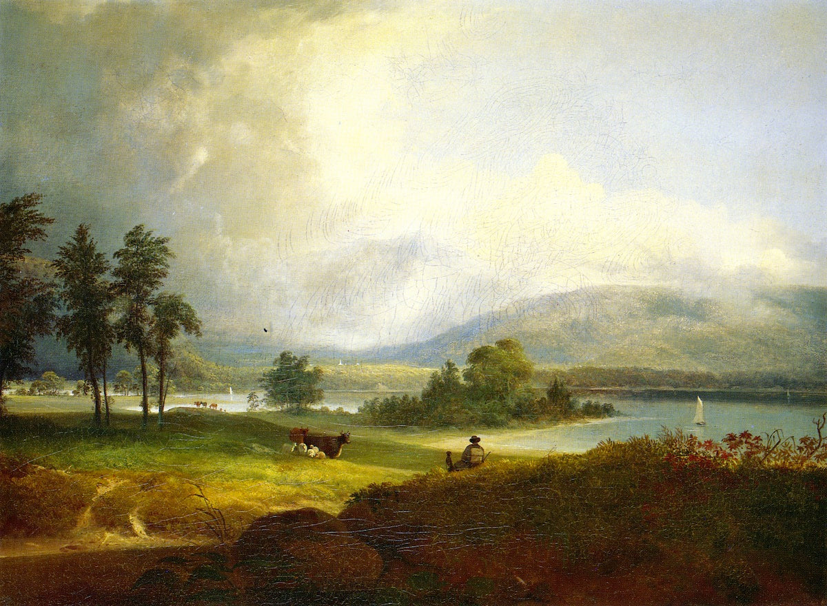 Hudson River near West Point, vintage artwork by Alvan Fisher, 12x8" (A4) Poster