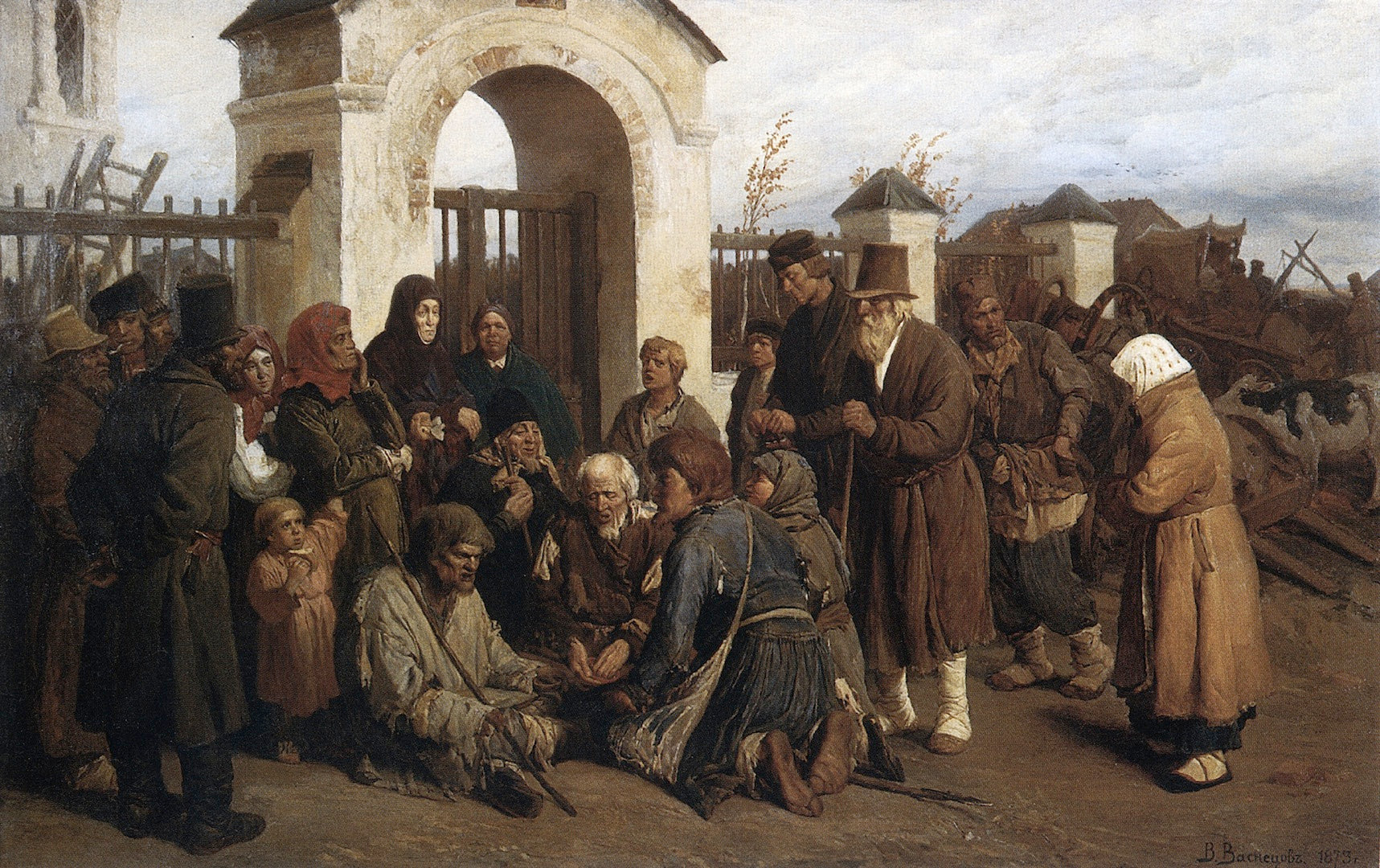 Beggars, vintage artwork by Viktor Mikhaylovich Vasnetsov, 12x8" (A4) Poster