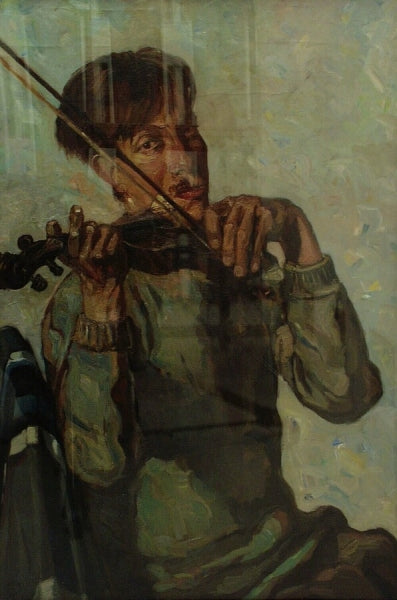 Portrait of the Artist Playing the Violin by Dick Ket,16x12(A3) Poster