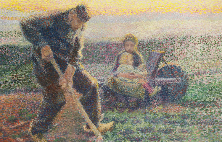 Farmer planting Cabbage, vintage artwork by Jan Toorop, 12x8" (A4) Poster