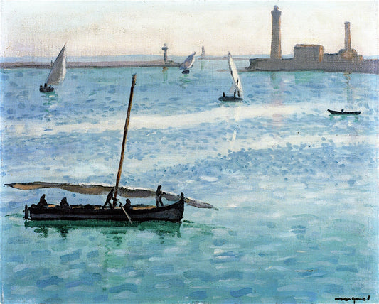 A Brise in the Port of Sète, vintage artwork by Albert Marquet, 12x8" (A4) Poster
