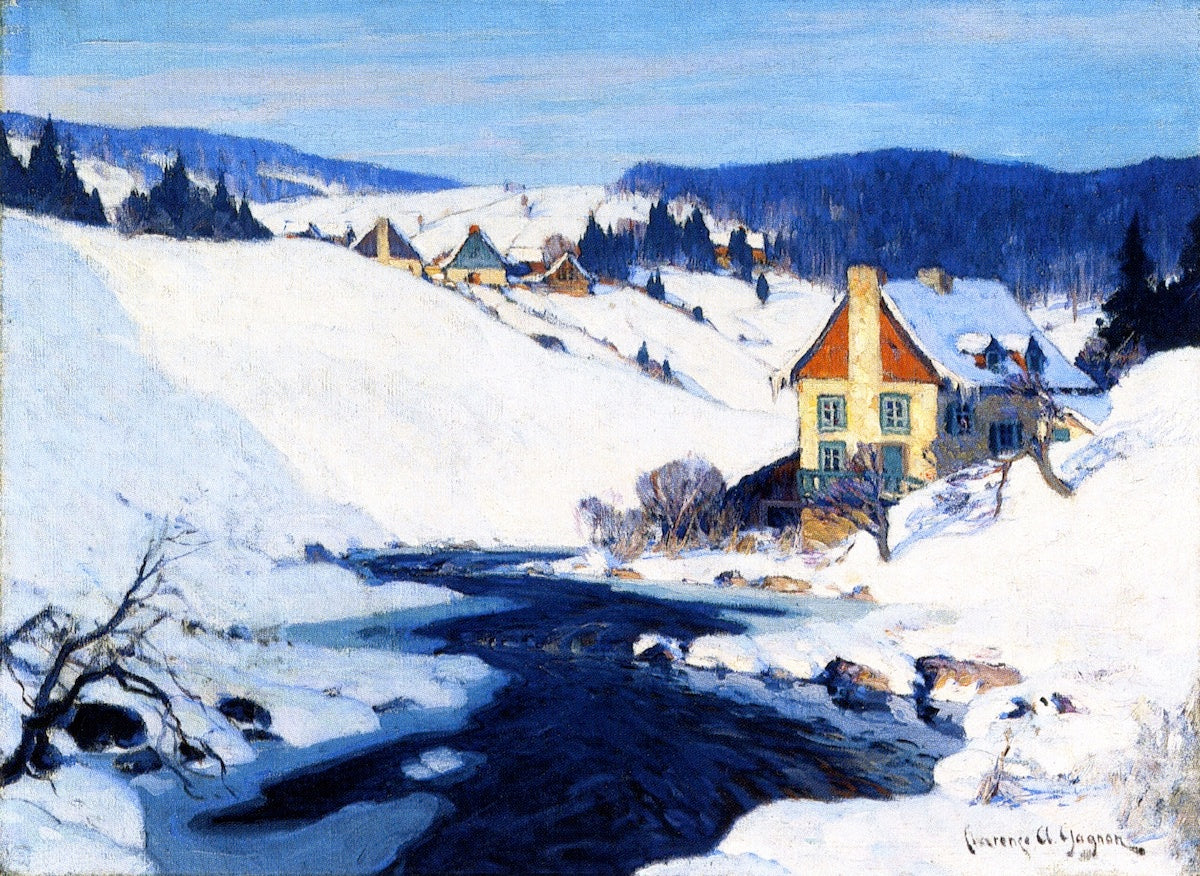 Mill and Stream, Morning Sun by Clarence Gagnon,16x12(A3) Poster