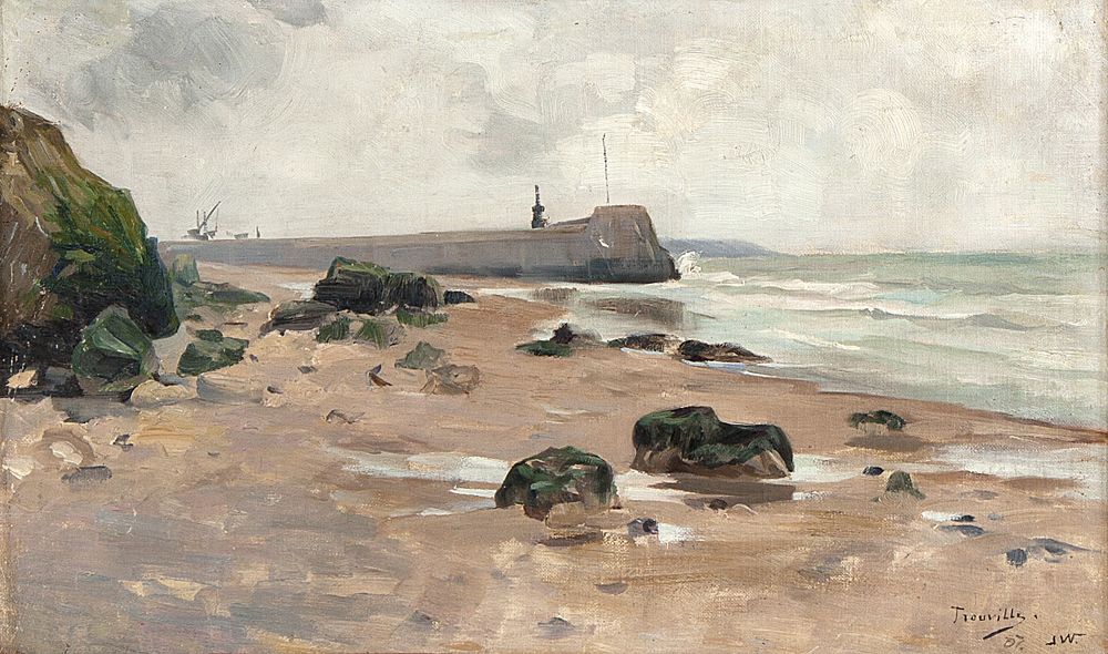 Beach in Trouville by Ingeborg Westfelt-Eggertz,A3(16x12")Poster