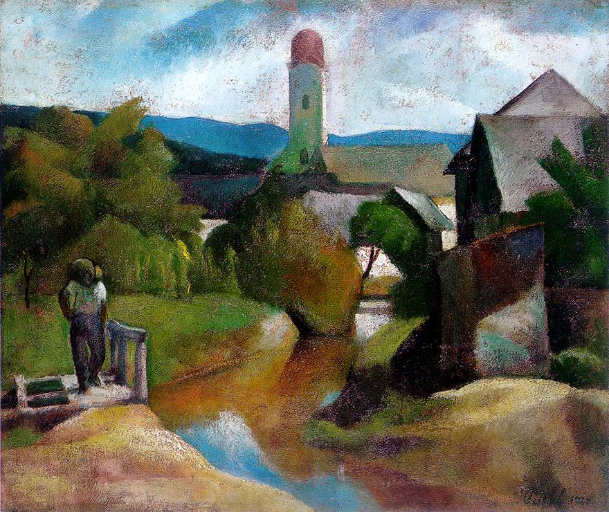View of Nagybanya, vintage artwork by Karoly Patko, 12x8" (A4) Poster