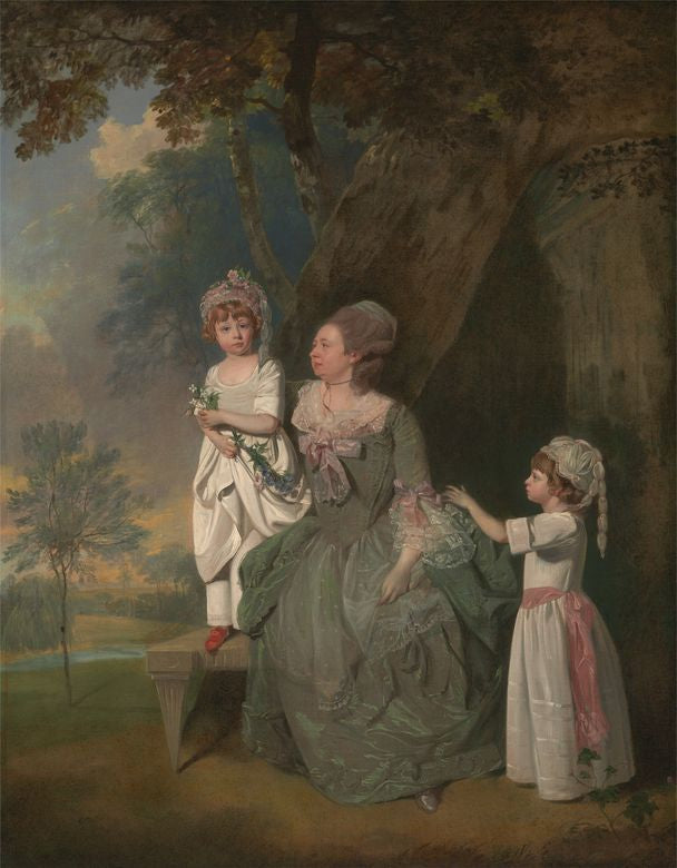 Mrs. Barclay and Her Children, vintage artwork by Francis Wheatley, 12x8" (A4) Poster