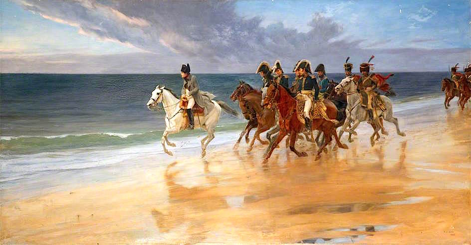 Napoleon on the Sands at Boulogne, France, vintage artwork by Andrew Carrick Gow, 12x8" (A4) Poster