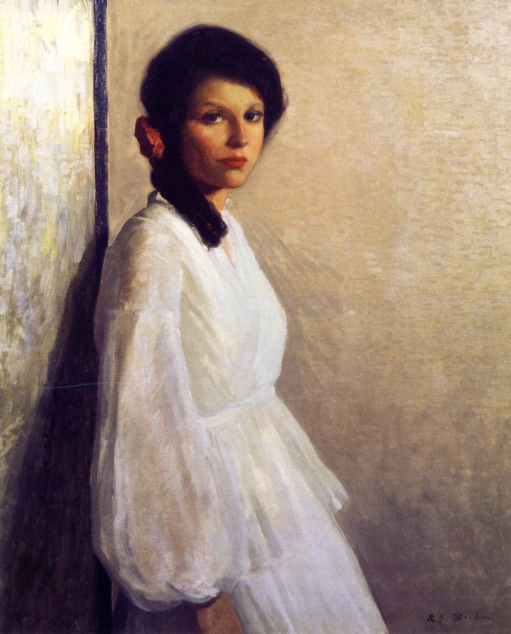 Jean in White, vintage artwork by Rae Sloan Bredin, 12x8" (A4) Poster