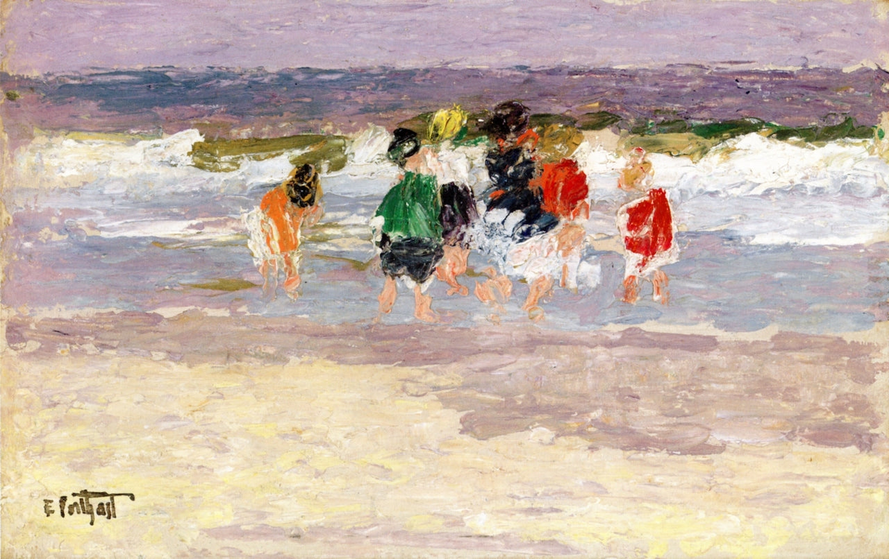 Beach Scene with Lavender Sky by Edward Henry Potthast,A3(16x12")Poster