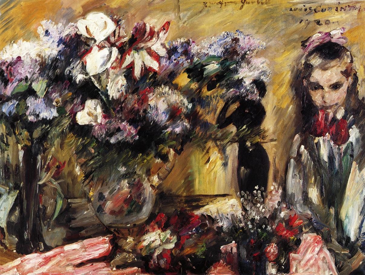 Flowers and Wilhelmine by Lovis Corinth,A3(16x12")Poster