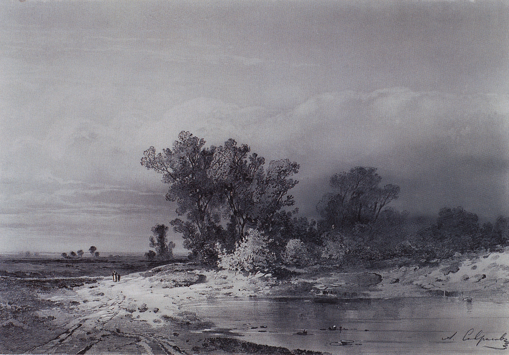 Clearing, vintage artwork by Alexei Kondratyevich Savrasov, 12x8" (A4) Poster