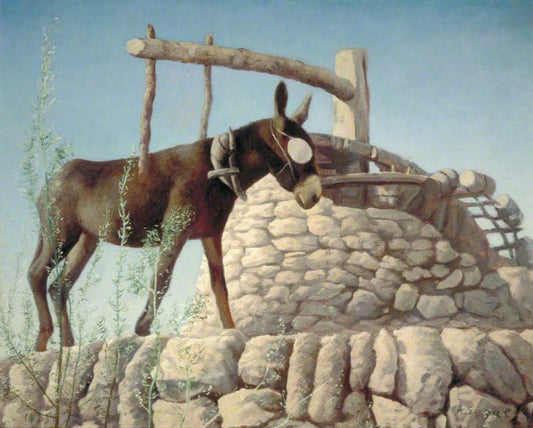 Donkey at a Well by Arthur Segal,16x12(A3) Poster