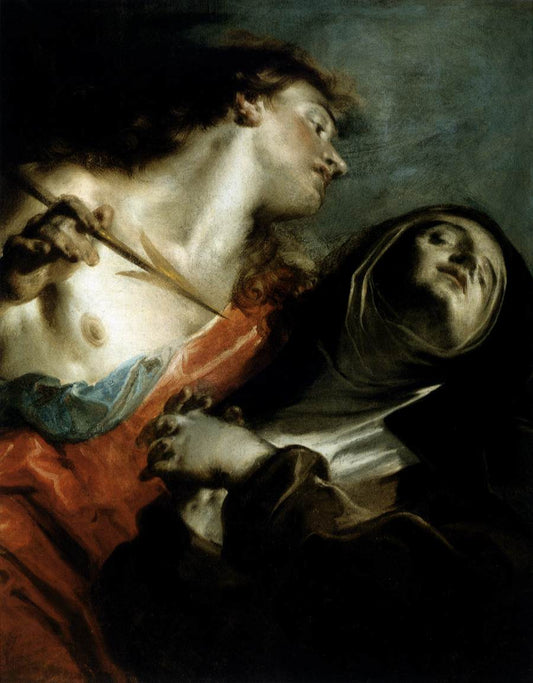The Ecstasy of St Theresa, vintage artwork by Giuseppe Bazzani, 12x8" (A4) Poster