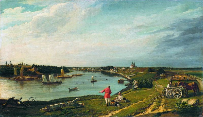 View of Old Ladoga, vintage artwork by Pyotr Zabolotsky, A3 (16x12") Poster Print