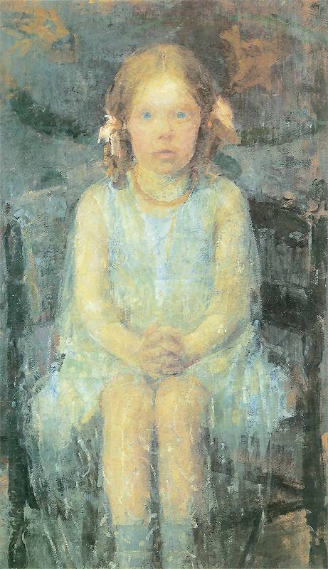 Girl with Pink Ribbons by Olga Boznas„ska,A3(16x12")Poster