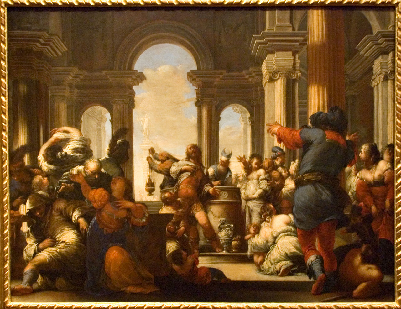 Sacrifice of Jephthah's Daughter, vintage artwork by Sebastiano Mazzoni, 12x8" (A4) Poster
