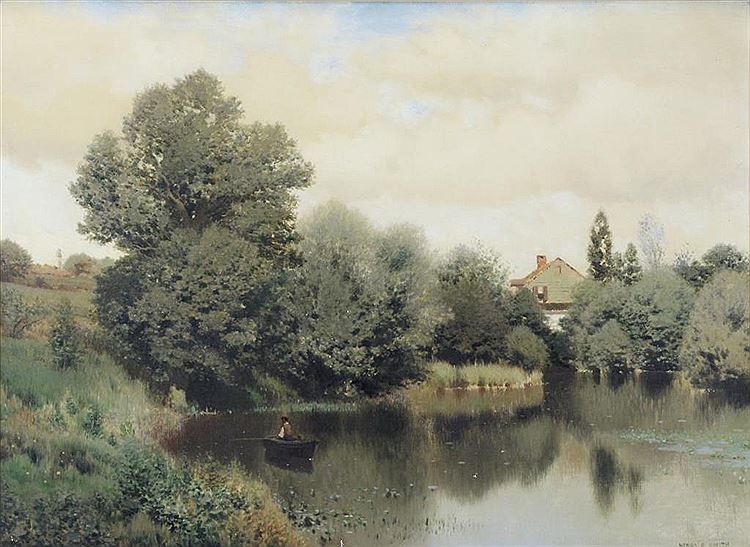 Mill Pond in Spring by Henry Pember Smith,A3(16x12")Poster