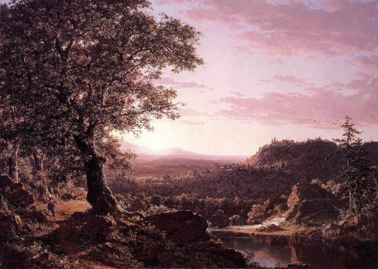 July Sunset, Berkshire County, Massachusetts, vintage artwork by Frederic Edwin Church, 12x8" (A4) Poster