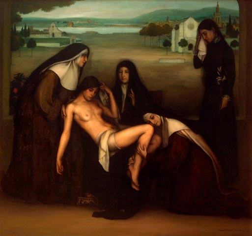 La gracia, vintage artwork by Julio Romero de Torres, 12x8" (A4) Poster