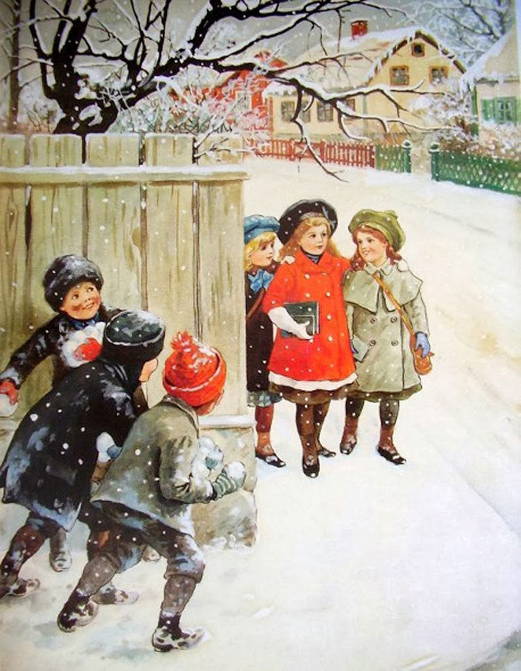 Winter Street by Jenny Nystrom,A3(16x12")Poster