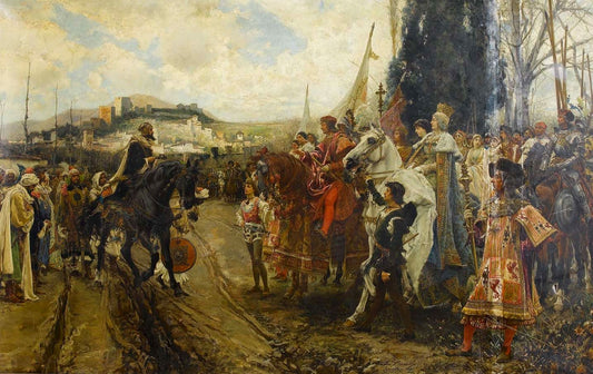 The Surrender of Granada, vintage artwork by Francisco Pradilla y Ortiz, 12x8" (A4) Poster