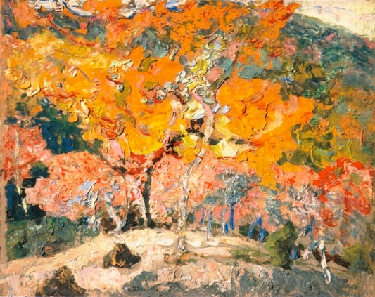 Autumn in Crouzols, vintage artwork by Victor Charreton, 12x8" (A4) Poster
