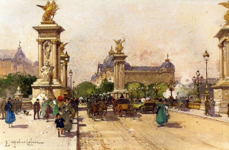 t Alexandre III and the Grand Palais by Eugene Galien-Laloue,A3(16x12")Poster