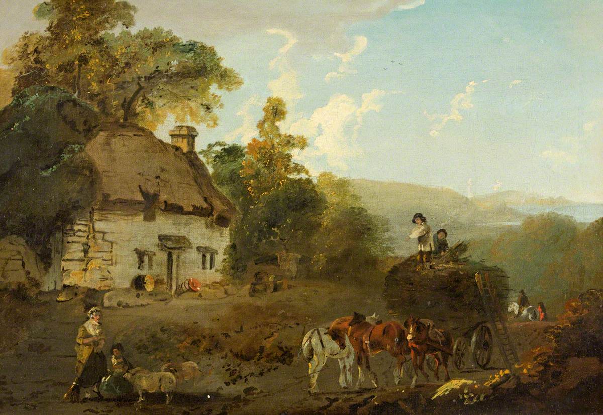 Carting Faggots near Marsham, vintage artwork by Julius Caesar Ibbetson, 12x8" (A4) Poster