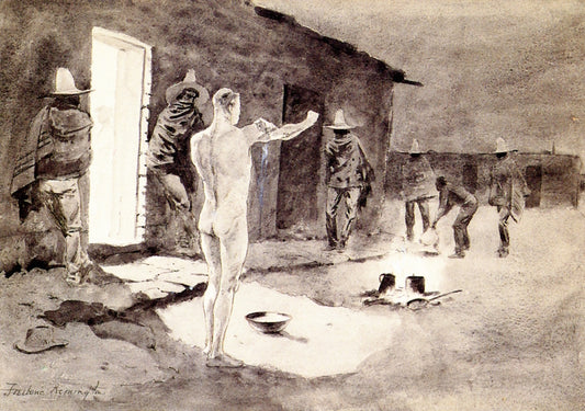 A Curious Custom by Frederic Remington,A3(16x12")Poster