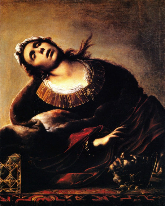Herodias with the head of  saint John Baptist, vintage artwork by Francesco Cairo, 12x8" (A4) Poster