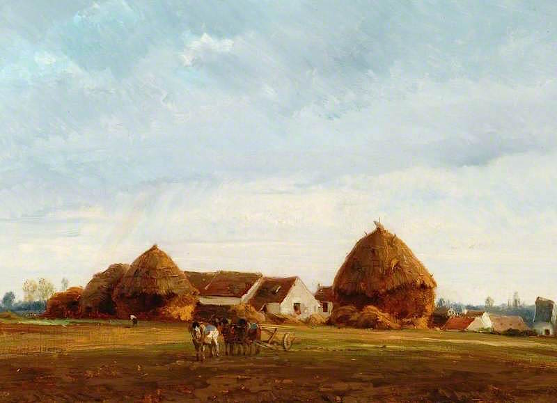 Landscape near Annet-sur-Marne, France, vintage artwork by Camille Flers, A3 (16x12") Poster Print