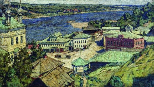 Provincial Town on the Volga. Plyos by Petr Petrovichev,16x12(A3) Poster