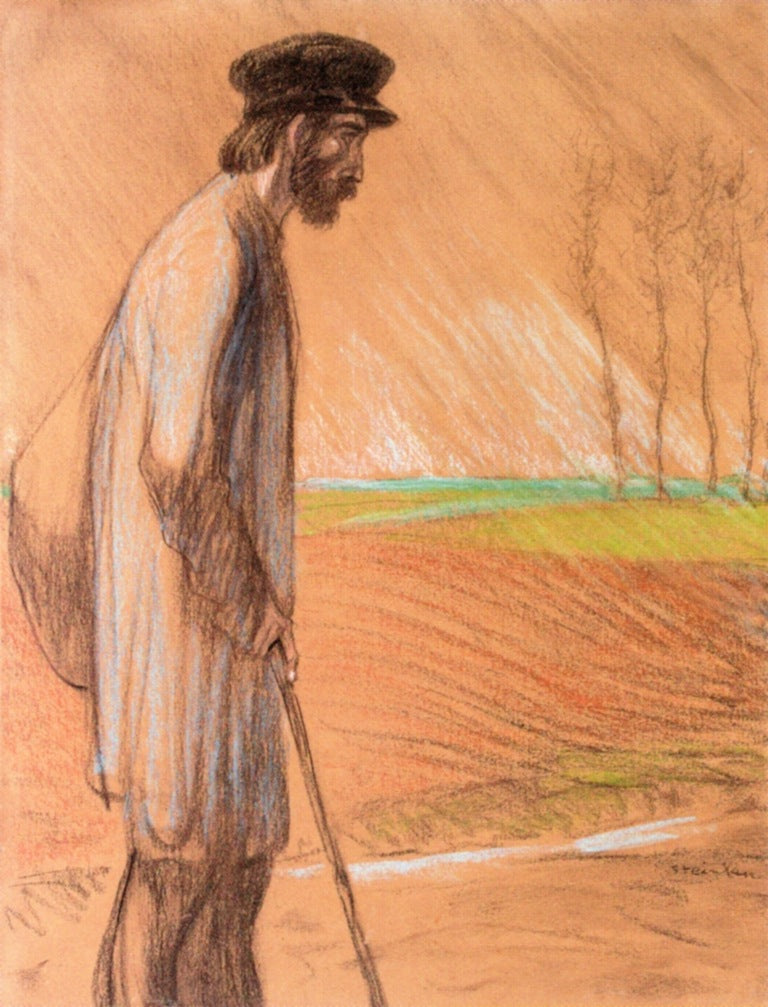 Standing Man, vintage artwork by Theophile-Alexandre Steinlen, 12x8" (A4) Poster