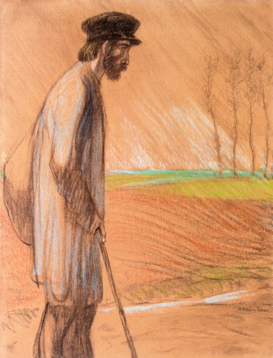 Standing Man, vintage artwork by Theophile-Alexandre Steinlen, 12x8" (A4) Poster