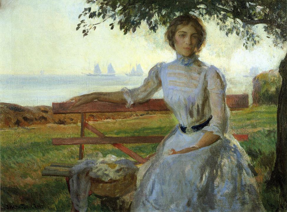 Mrs. Ernest Major, vintage artwork by Joseph Rodefer DeCamp, 12x8" (A4) Poster