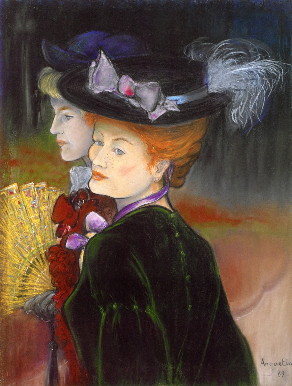 Two Ladies in the Wood by Louis emile Anquetin,A3(16x12")Poster
