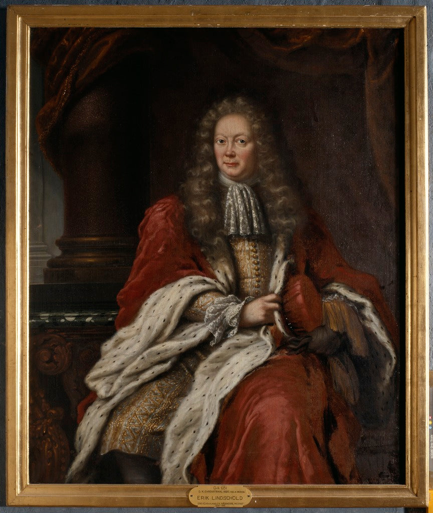 Portrait of Erik Lindsköld, vintage artwork by David Klocker Ehrenstrahl, 12x8" (A4) Poster