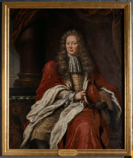 Portrait of Erik Lindsköld, vintage artwork by David Klocker Ehrenstrahl, 12x8" (A4) Poster