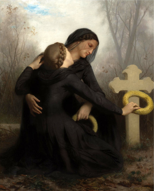 All Saints Day (small version), vintage artwork by William Bouguereau, 12x8" (A4) Poster