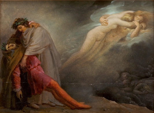Dante and Virgilus, vintage artwork by Anne-Louis Girodet de Roussy-Trioson, 12x8" (A4) Poster