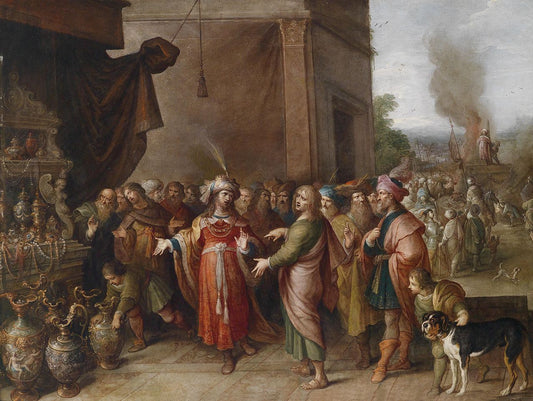 Croesus showing his treasures to Solon, vintage artwork by Frans Francken the Younger, 12x8" (A4) Poster