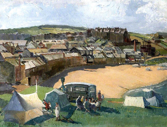 Porthmeor Beach, near St Ives, vintage artwork by Boris Vladimirovic de Heroys, 12x8" (A4) Poster