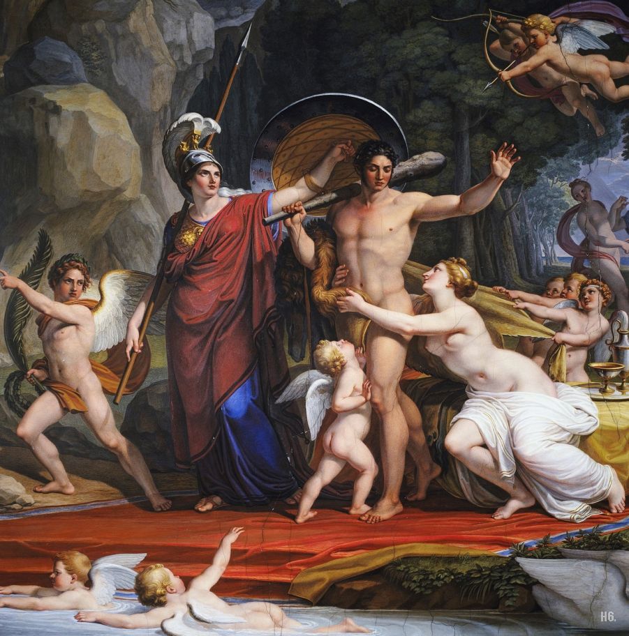 Hercules at the Crossroads, vintage artwork by Pietro Benvenuti, 12x8" (A4) Poster