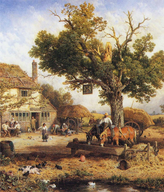 The Country Inn, vintage artwork by Myles Birket Foster, 12x8" (A4) Poster