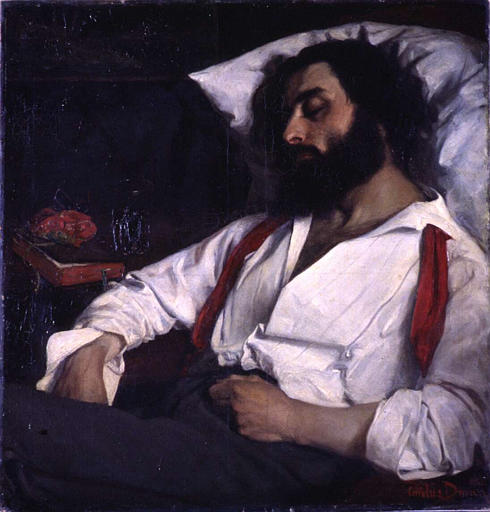 Sleeping Man, vintage artwork by Charles Auguste Émile Durand, 12x8" (A4) Poster
