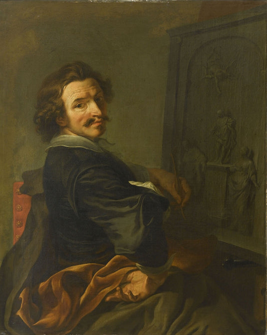 Portrait of Simon Guillain, vintage artwork by Noël-Nicolas Coypel III, 12x8" (A4) Poster