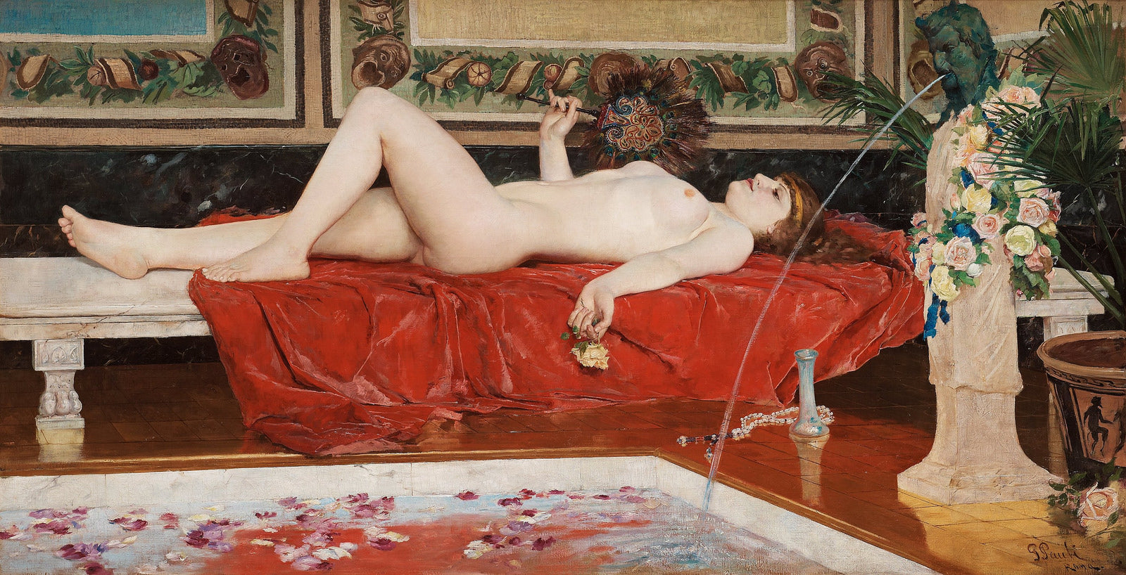 Roman Bath, Odalisque by Georg Pauli,A3(16x12")Poster