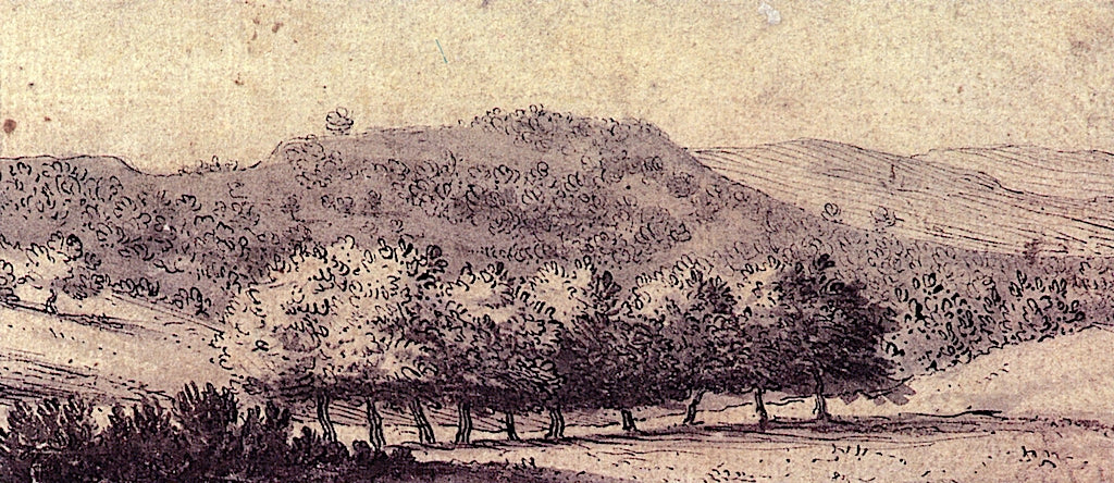 A Windbreak of Trees, vintage artwork by Alexander Cozens, 12x8" (A4) Poster