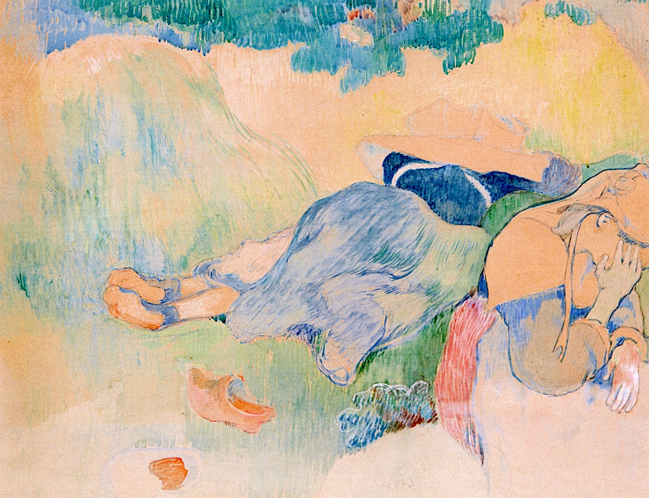 Breton Women Resting by Charles Laval,A3(16x12")Poster