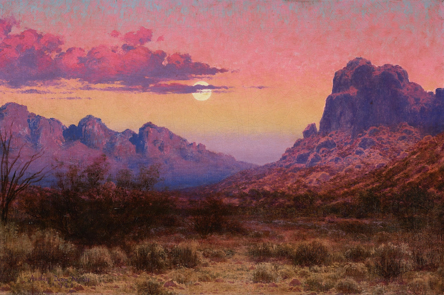 Desert at Dusk, vintage artwork by Audley Dean Nichols, 12x8" (A4) Poster